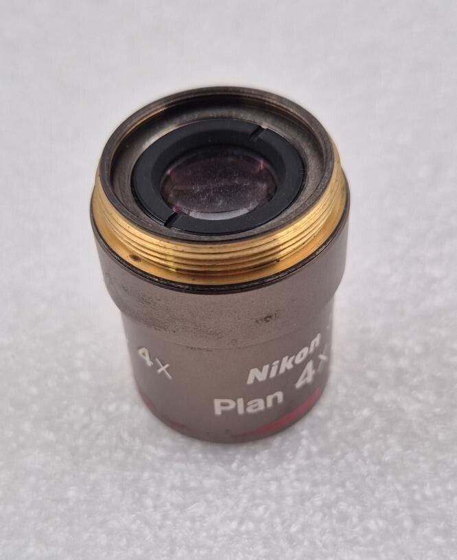 Nikon Plan 4X/0.10 ∞/- WD 30 Microscope Objective Lens 4X