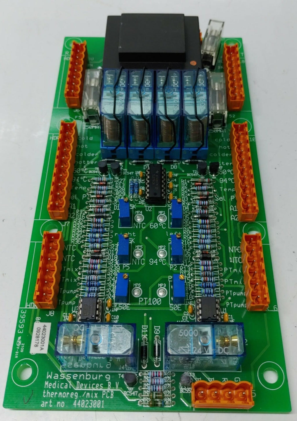 WASSENBURG MEDICAL DEVICES B.V. PCB BOARD 44023001 W/ ORANGE Connectors