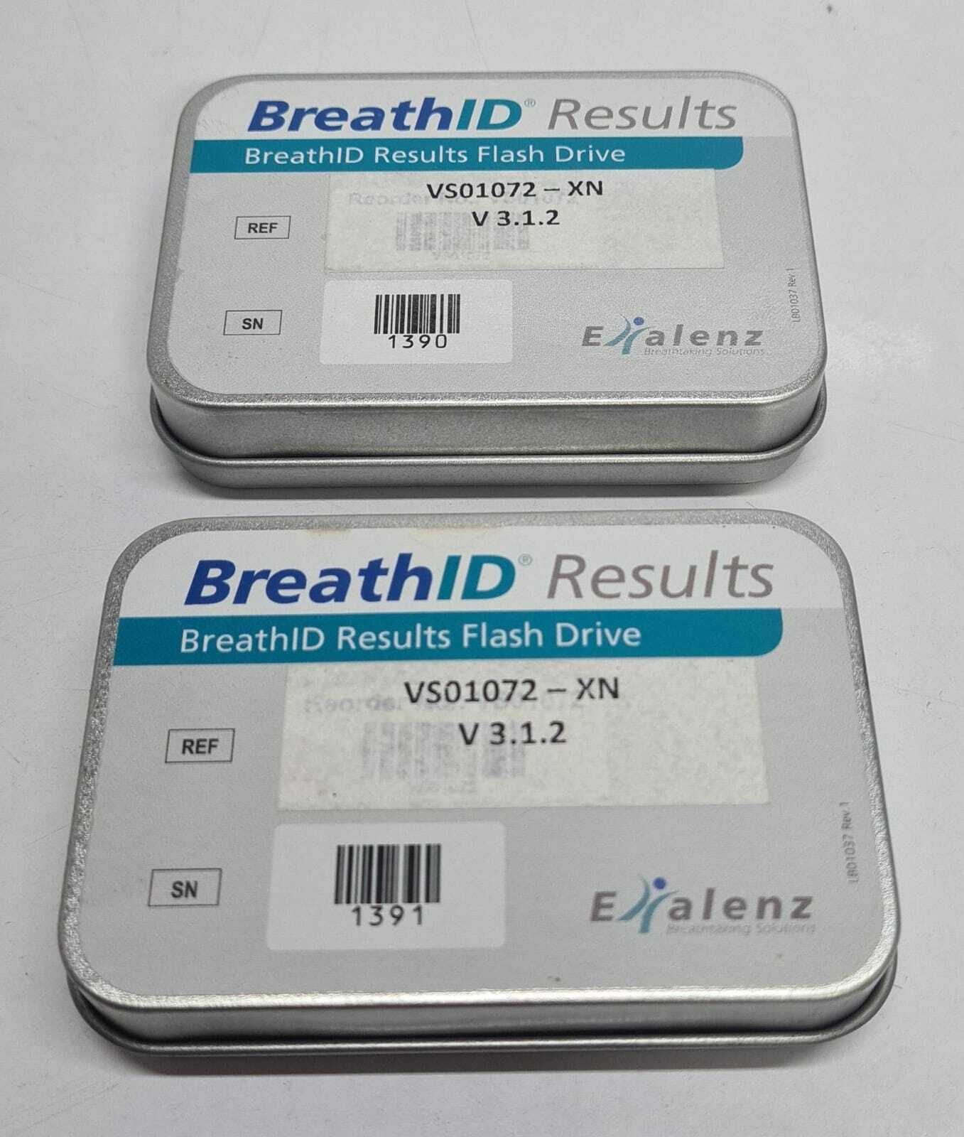 [LOT OF 2] BreathID Results Exalenz Flash Drive VS01072- XN V 3.1.2 NASH-EX-1114
