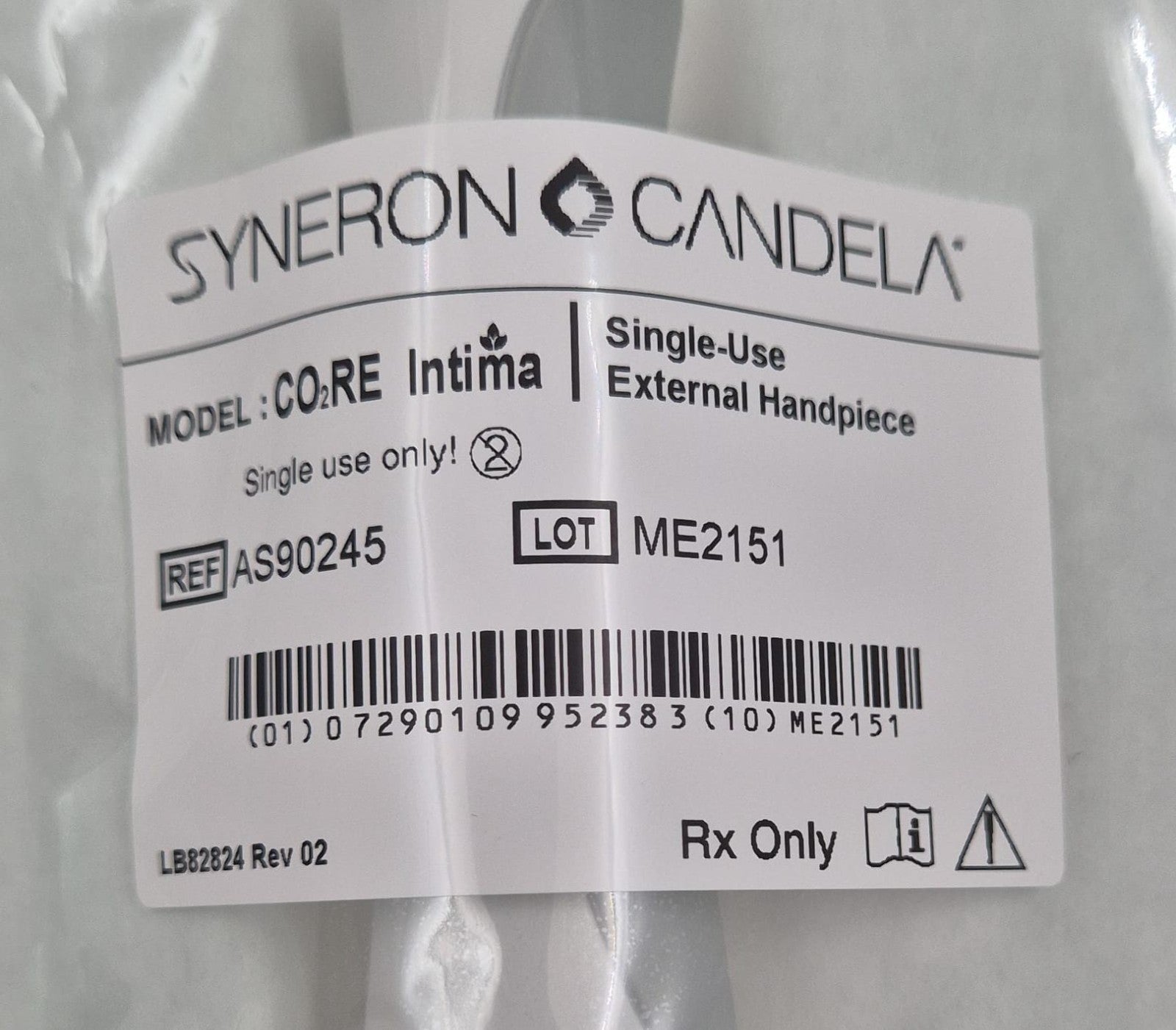 Syneron Candela AS90245 external handpiece label close-up