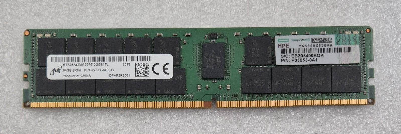 Micron 64GB 2RX4 PC4-2933Y MTA36ASF8G72PZ-2G9B1TL Server Memory RAM *HPE*