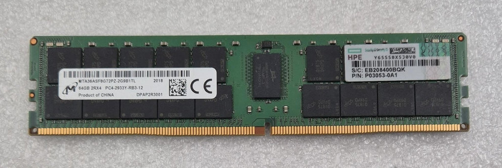 Micron 64GB 2RX4 PC4-2933Y MTA36ASF8G72PZ-2G9B1TL Server Memory RAM *HPE*