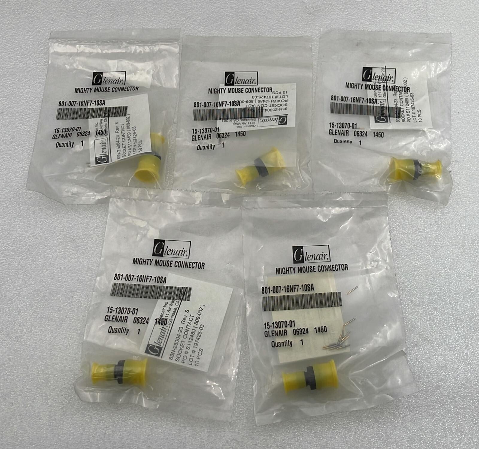 [LOT 5 PCS] Glenair 801-007-16NF7-10SA Mighty Mouse Connector