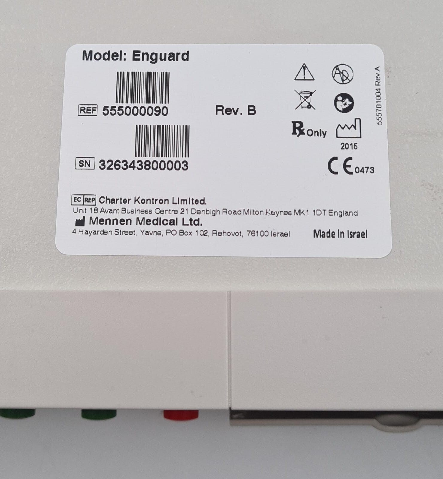 Mennen Medical Enguard Patient Monitor Charter Kontron 555000090