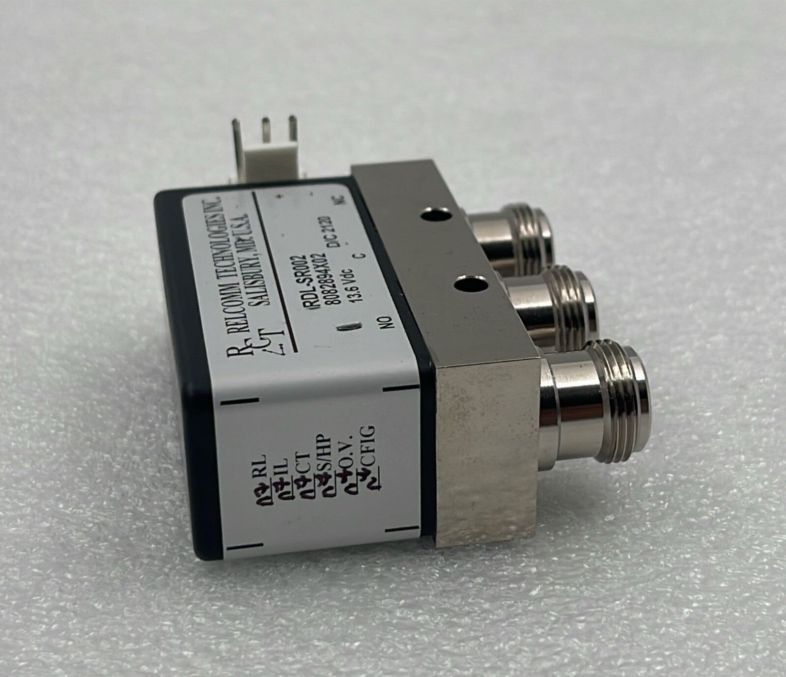 RCT Relcomm Technologies RDI-SR002 MOTOROLA 8082894x02 Antenna Relay 13.6VDC