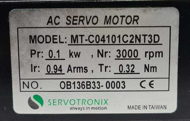 SERVOTRONIX AC SERVOMOTOR MT-C04101C2NT3D Servo Motor 0.1kw 0.32Nm