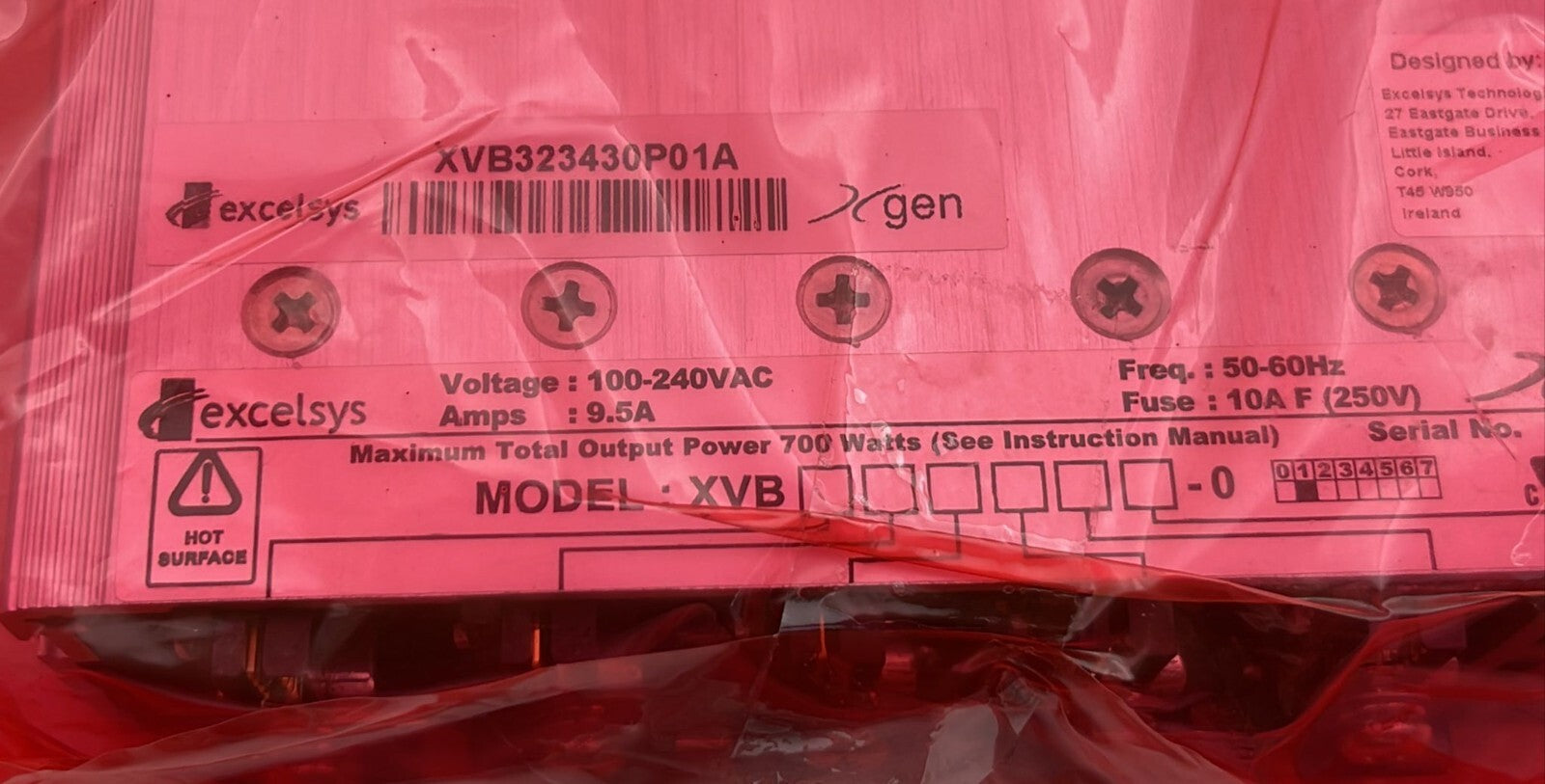 NEW- EXCELSYS XVB Power Supply XVB323430P01A