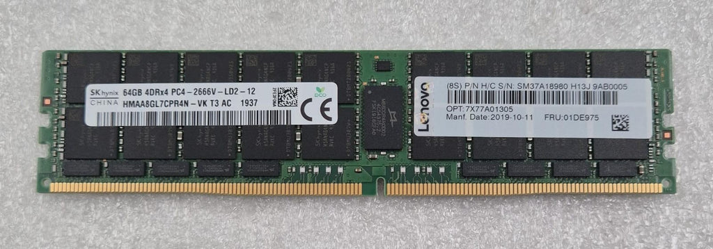 SK Hynix 64GB 4DRx4 PC4-2666V HMAA8GL7CPR4N-VK Server Memory RAM LENOVO 01DE975