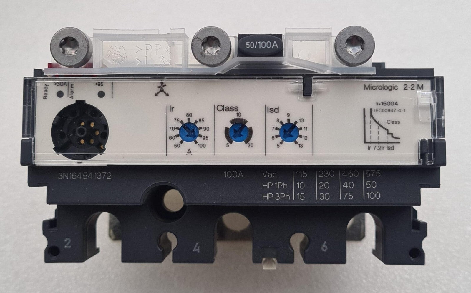 NEW - Schneider LV429170 Compact NSX100-250 3P3D Micrologic 2.2 M 100A trip unit