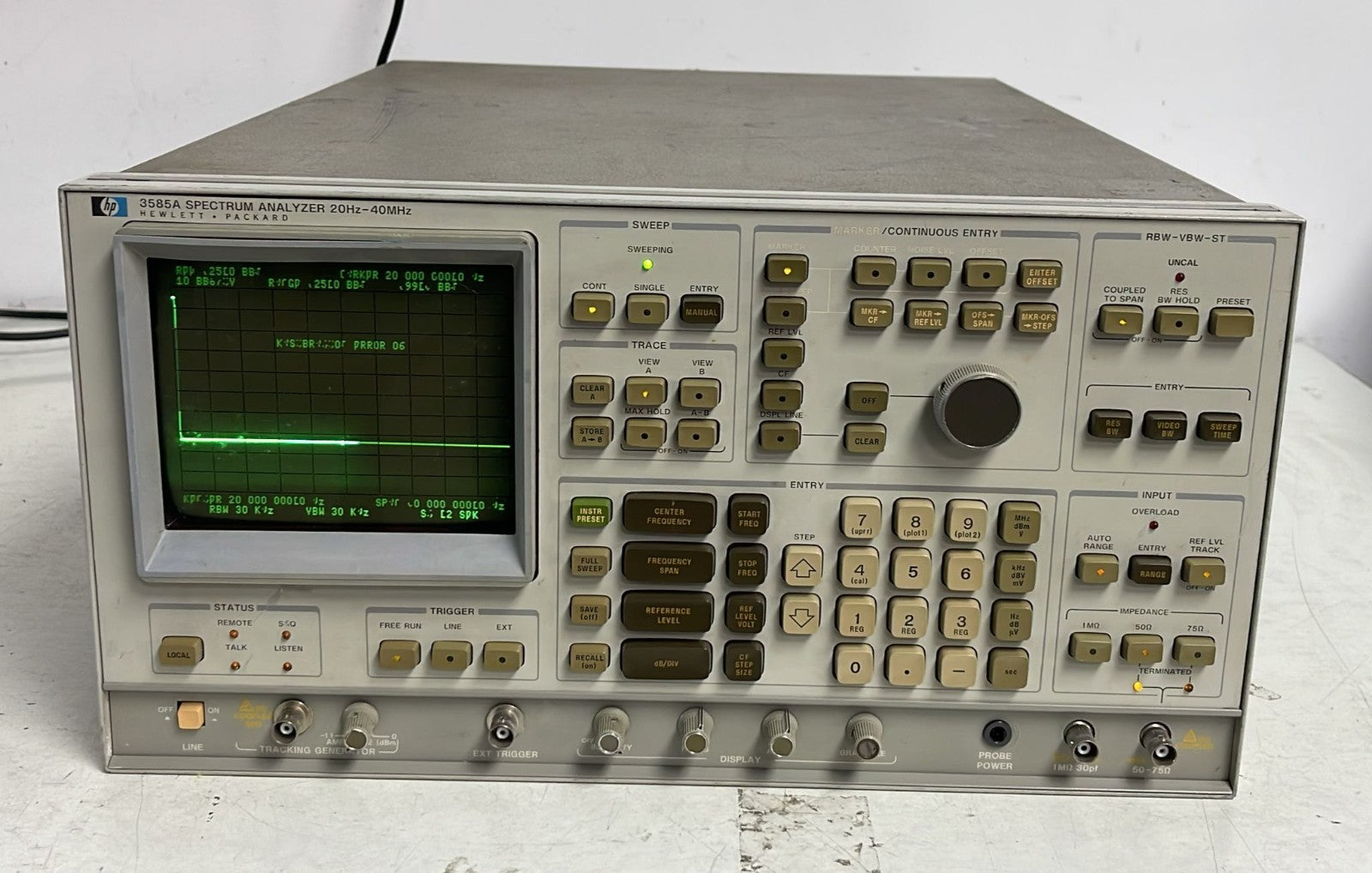 HP / Agilent 3585A Spectrum Analyzer 20Hz-40MHz **AS IS