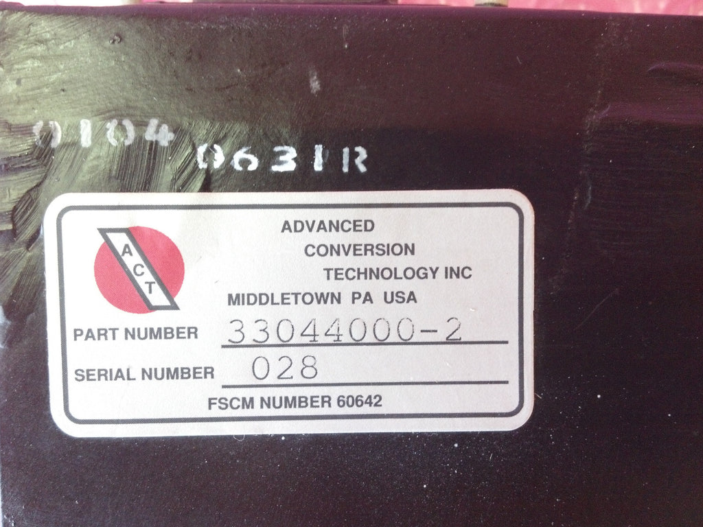 Advanced Conversion ACT High Voltage Power Supply Model 33044000 2 621888 Rev A