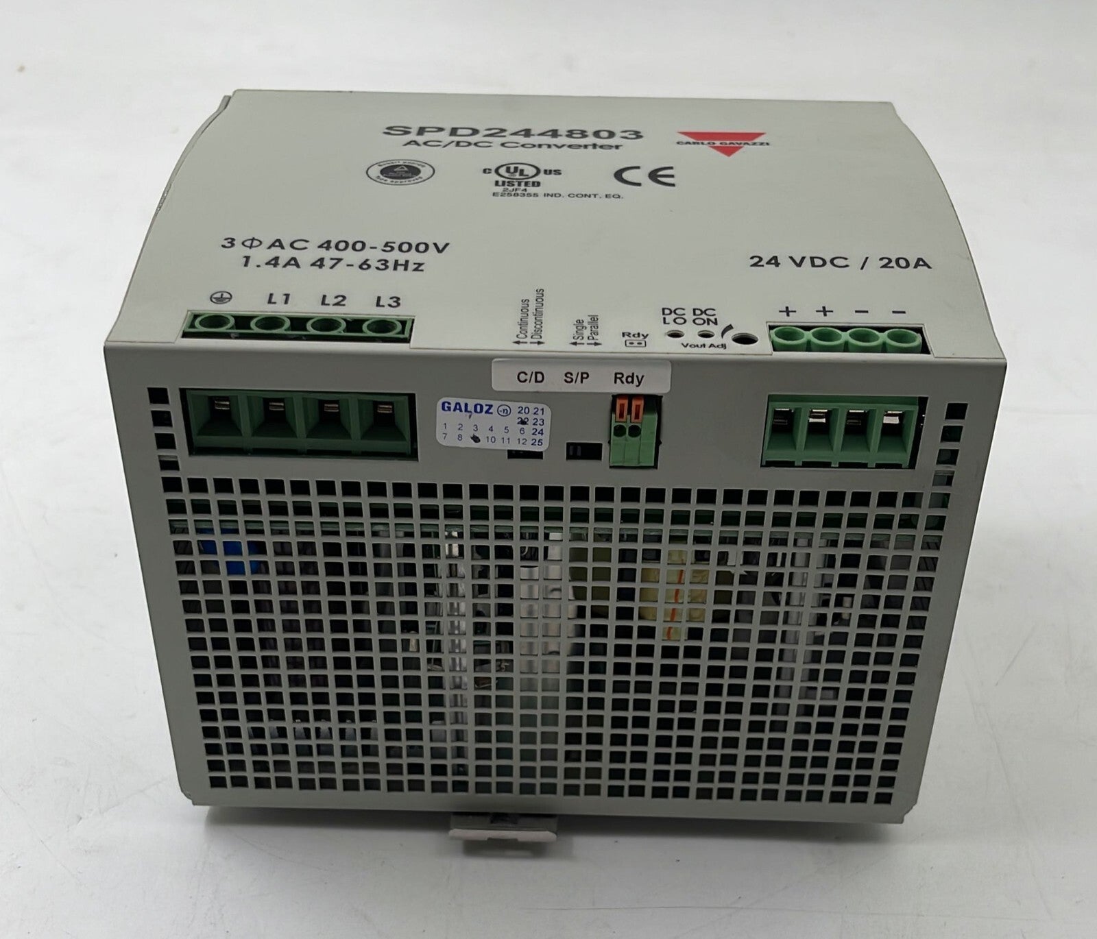Carlo Gavazzi SPD244803 AC/DC Converter 400-500V 1.4A 47-63Hz