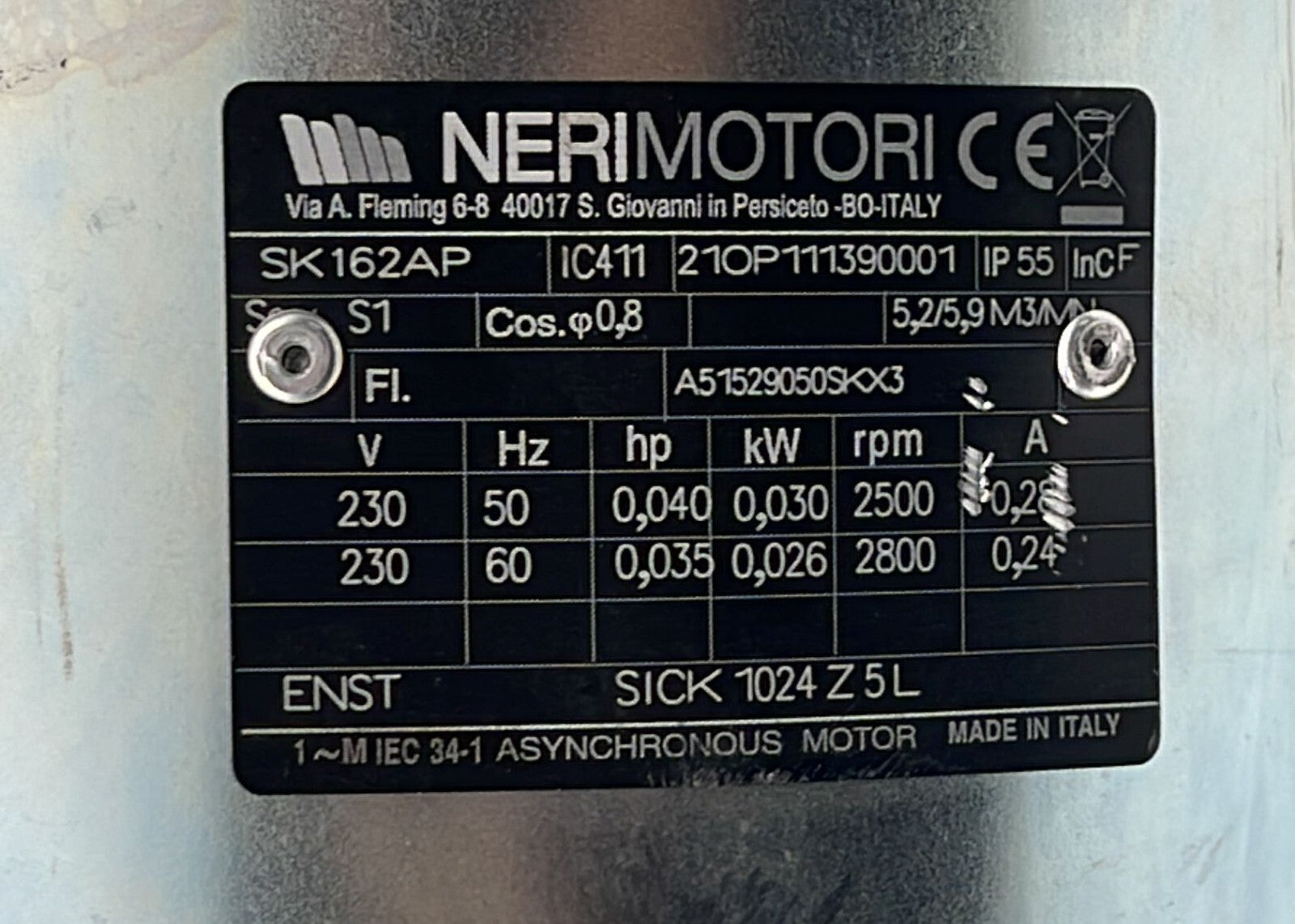 Neri-Motori SK162AP IN90L4 Industrial Motor 21OP111390001 IEC 34-1