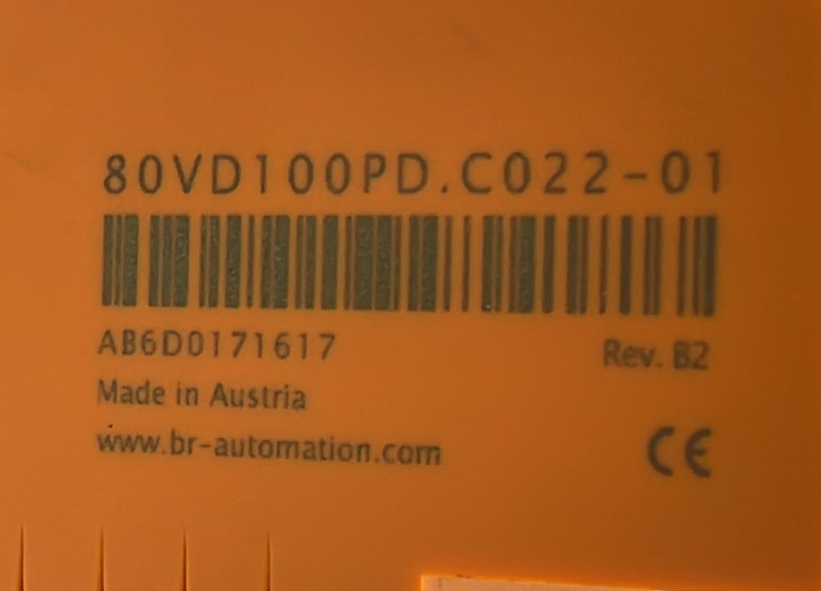 B&R Automation ACOPOS Micro 100D Servo Drive 80VD100PD.C022-01 Rev. B2