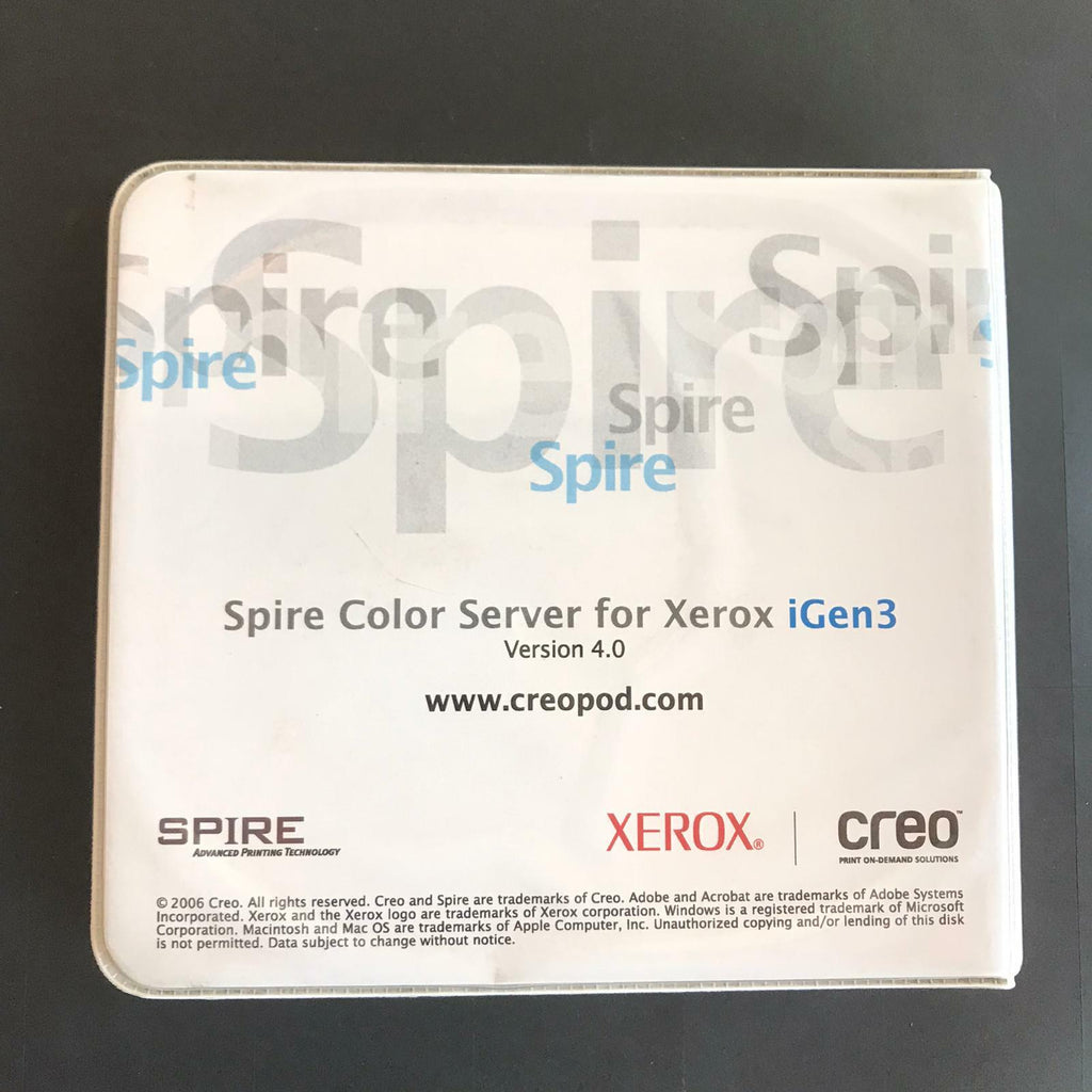 Creo Spire Color Server Xerox igen3 Ver. 4.0 Software & Documentation 634-00289A