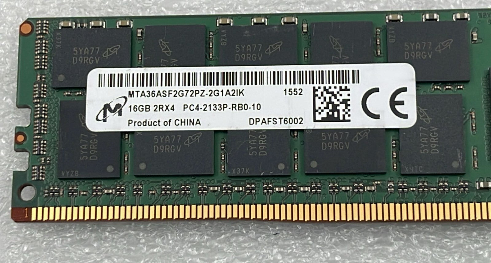 [LOT 8 PCS] Micron 16GB 2Rx4 PC4-2133P MTA36ASF2G72PZ-2G1A2IK Memory RAM
