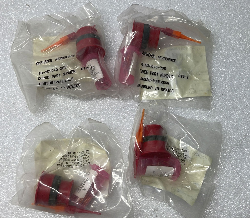 NEW SEALED - [LOT OF 4] Amphenol D38999/26WE26SN Elec Conn Mil Spec Connector