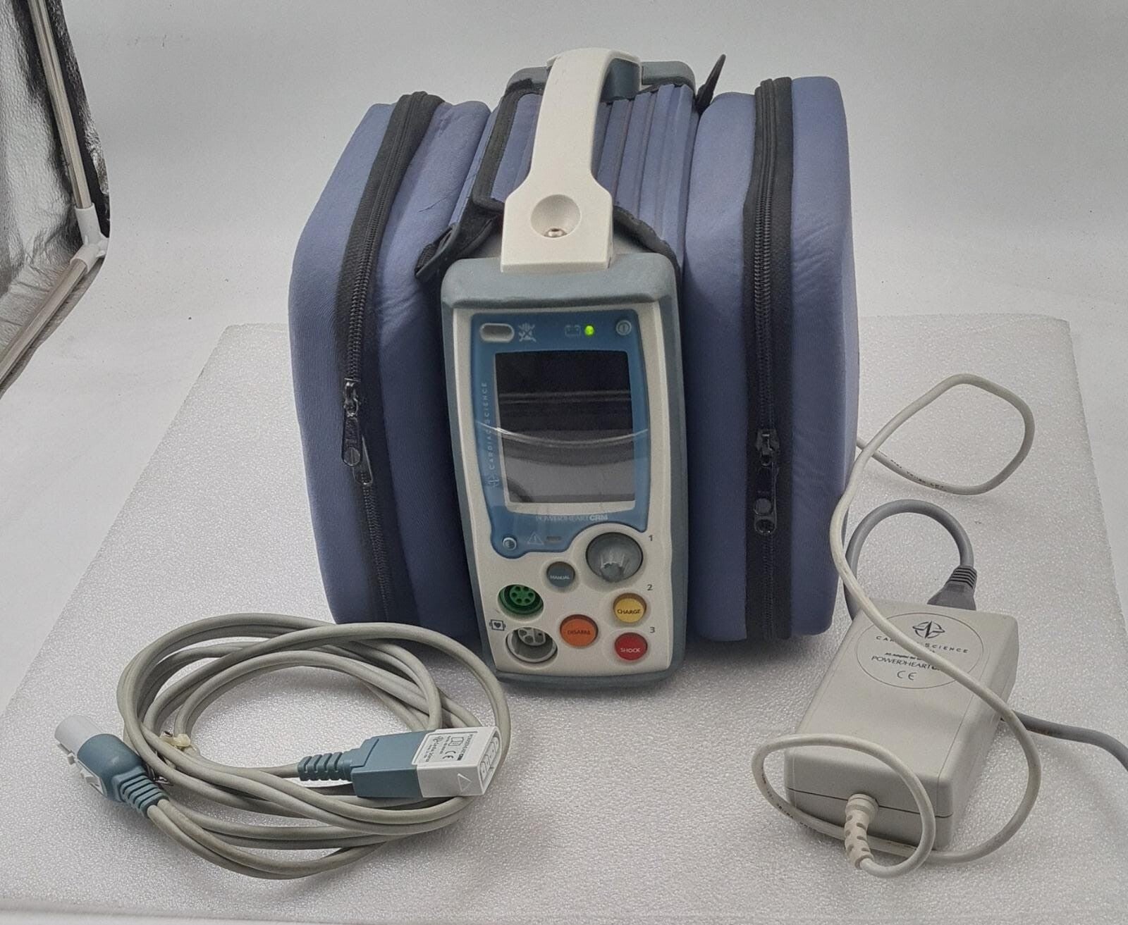 Cardiac Science PowerHeart CRM 180-2001-004 Rhythm Module Defibrillator W/ MW116 POWER W/ CASE