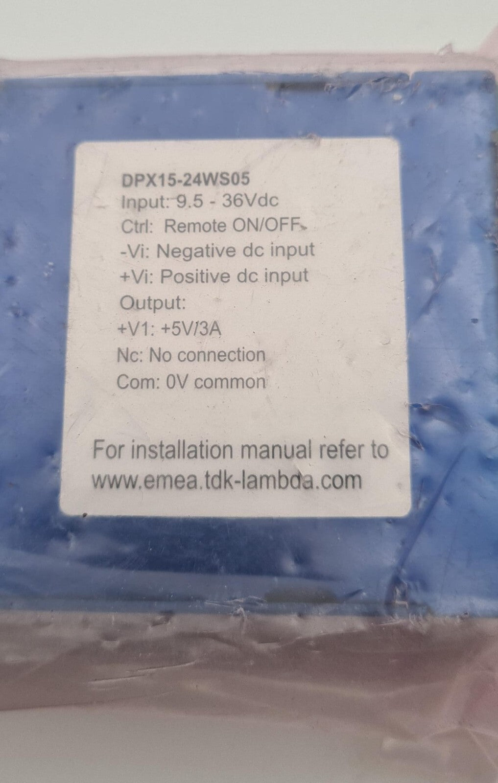 TDK-Lambda DPX15 DC-DC CONVERTER DPX-15-48WS-05 YGBL 1524S05W