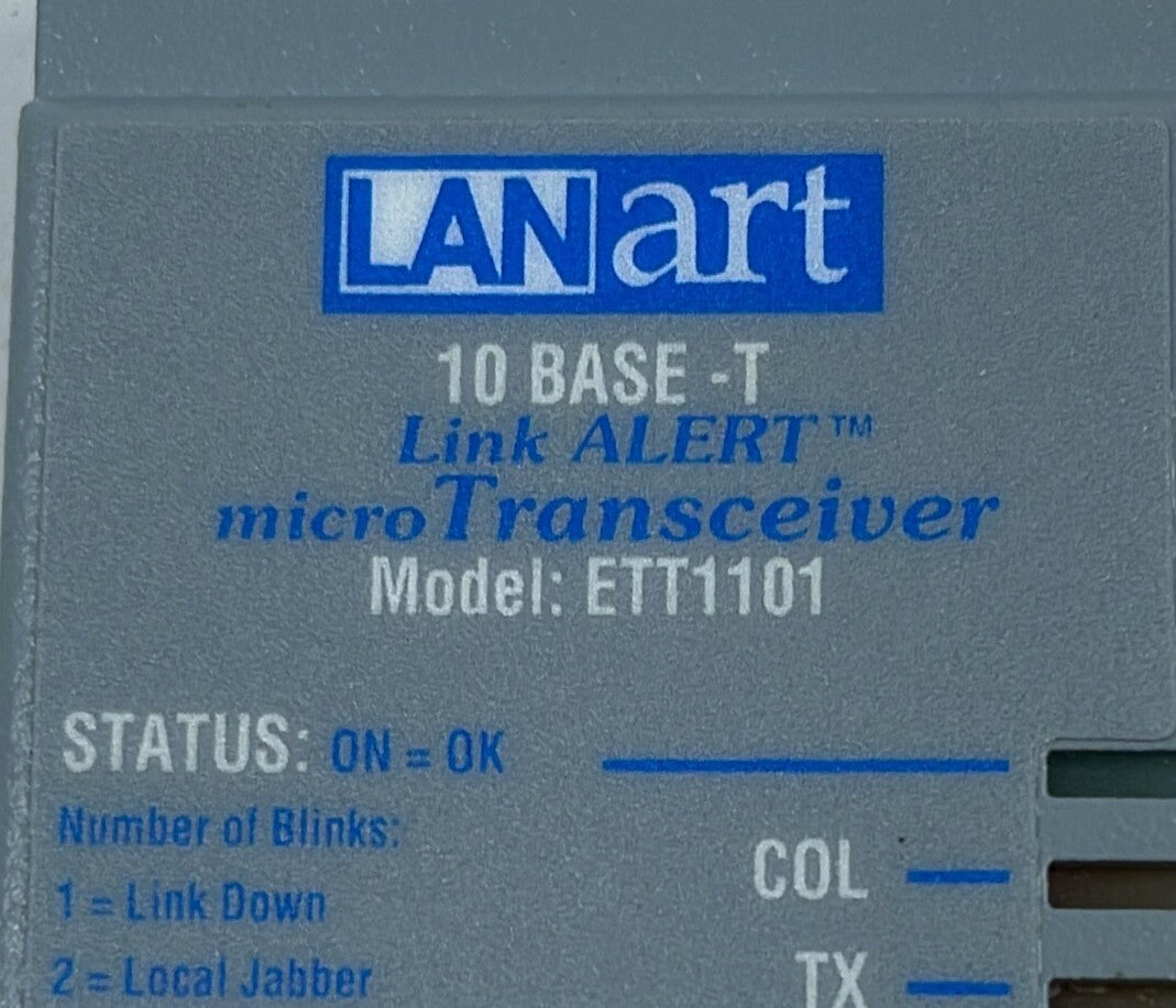 [LOT OF 2] LANart 10 BASE-T Microtransceiver ETT1101