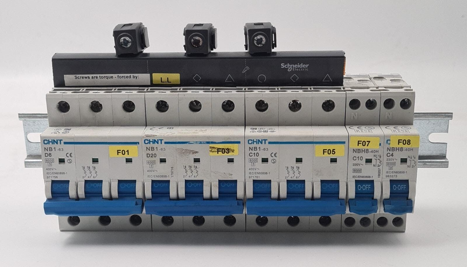 CHINT NB1-63 D6 & D20 & C10 3-pole & NBH8-40H C10 & C4 circuit breaker switch