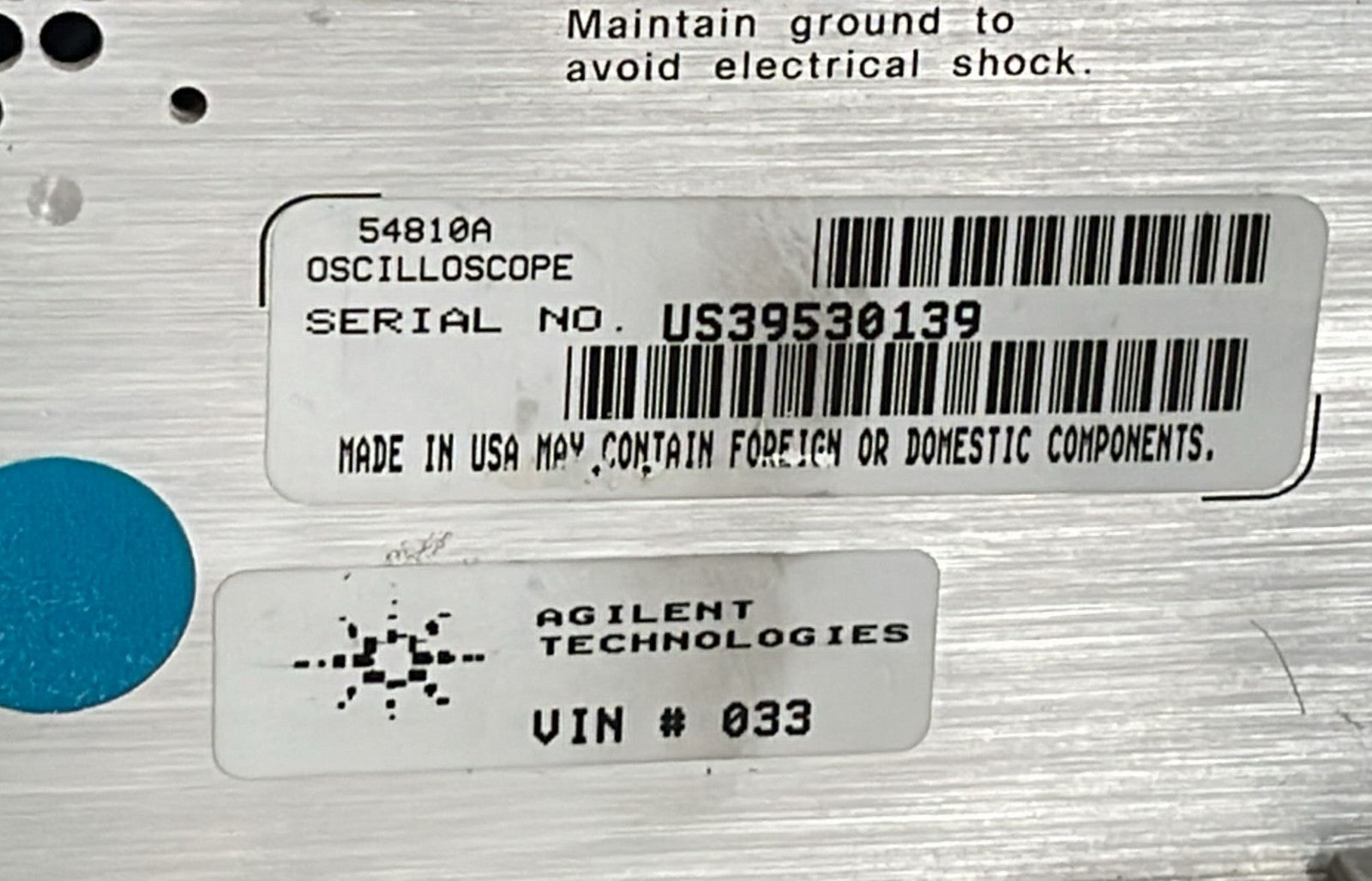 Agilent 54810A Infiniium Oscilloscope 500-MHz 1-GS/s