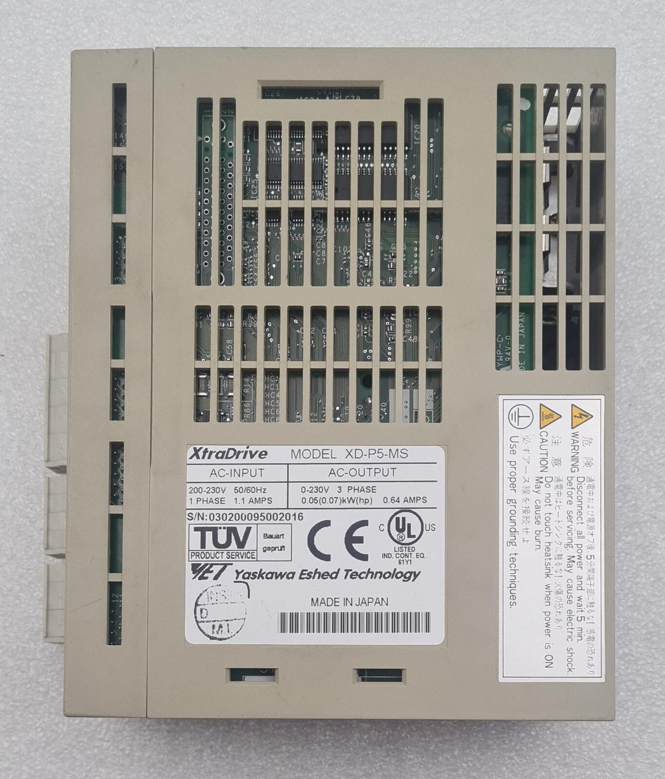 Yaskawa XtraDrive Model XD-P5-MS V2.91 Servo Drive 220-230V