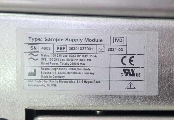 NEW - ROCHE Diagnostics Sample Supply Module 06301037001 Unit for Cobas 6800