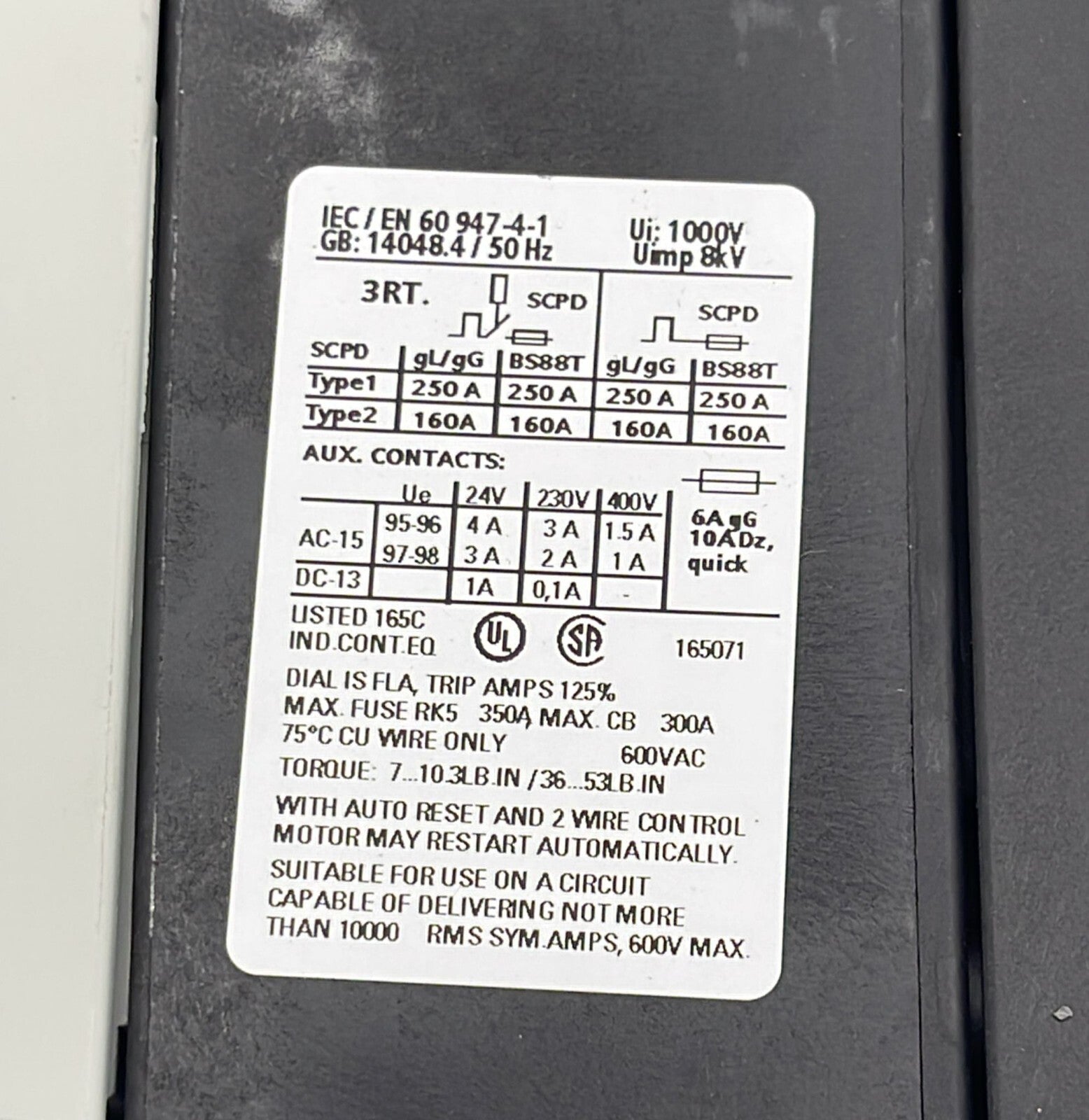 NEW** Siemens 3RU1146-4LB1 Overload relay 70-90A