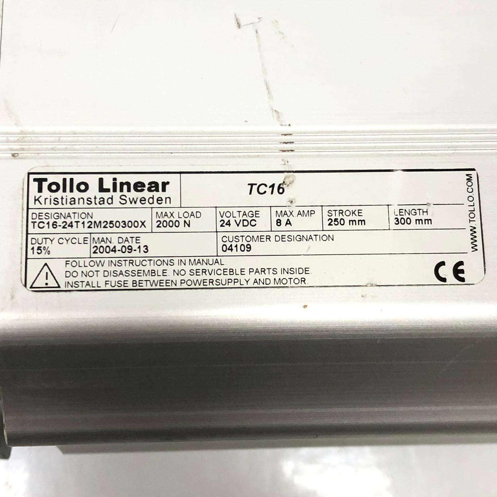 Tollo Linear TC16-24T12M250300X Actuator  Stroke 250mm Length 300mm 8A 24VDC