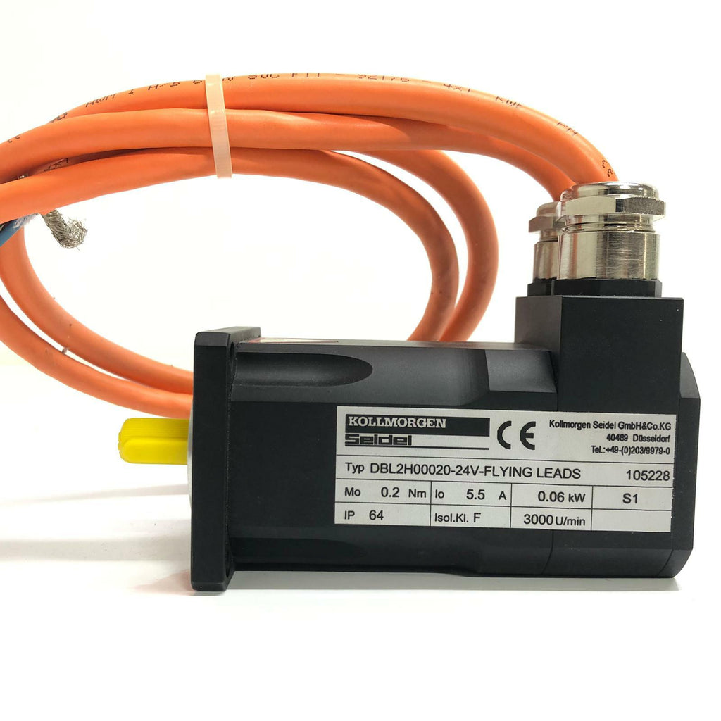 KOLLMORGEN SEIDEL AC SERVO MOTOR DBL2H00020-24V Flying Leads 5.5A 0.06kW