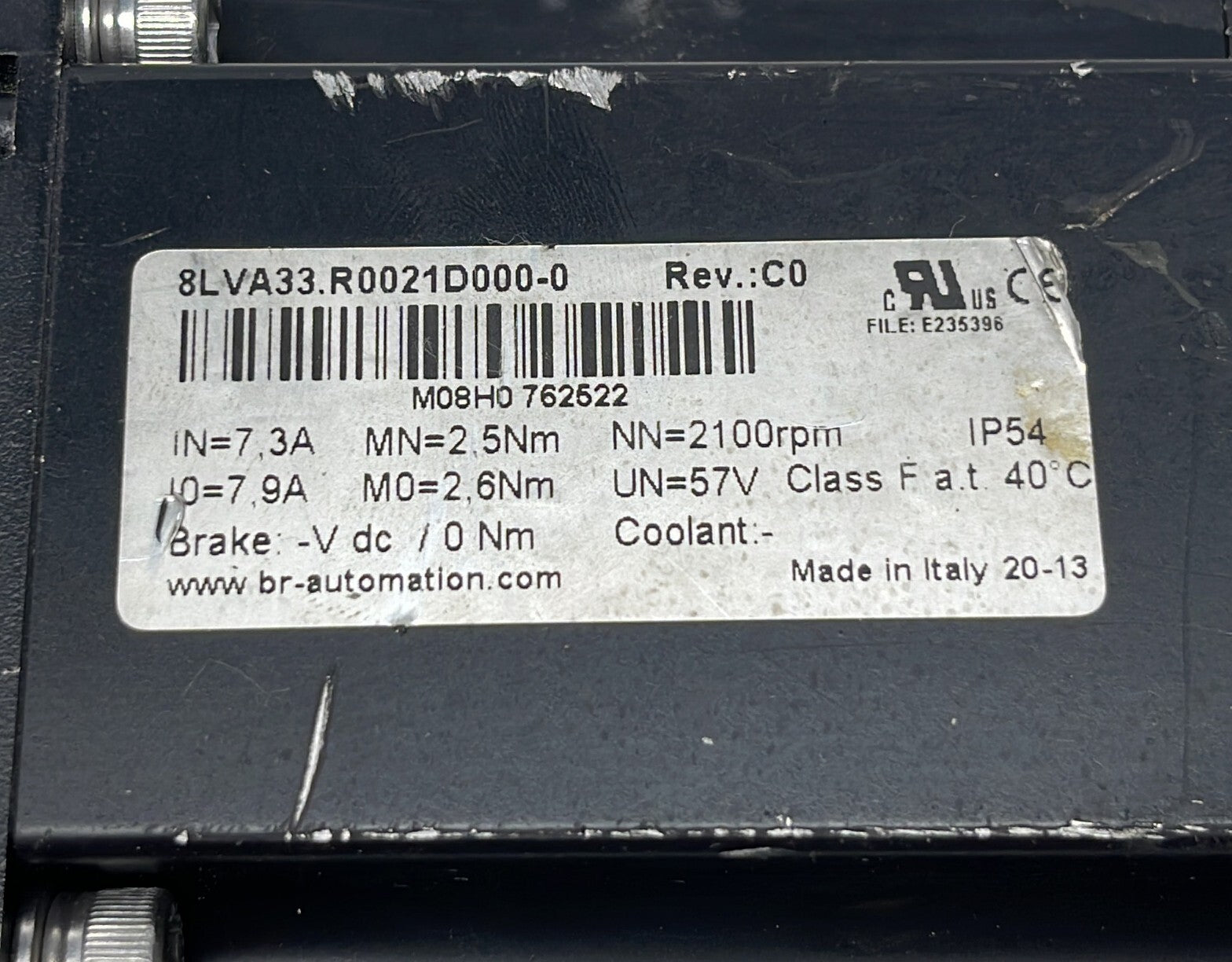 B&R Automation Servo Motor 8LVA33.R0021D000-0 W/ Gear 8GP40-060-004S1V3