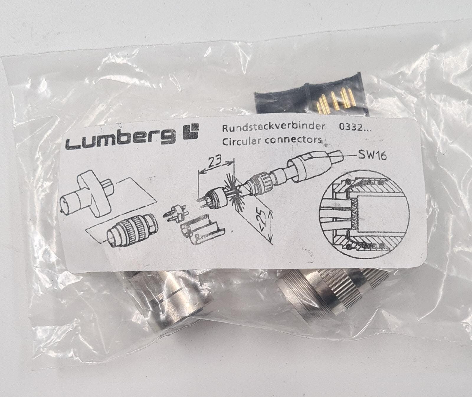 [LOT 10] NEW - LUMBERG 0332-12 18920 CIRCULAR CONNECTOR