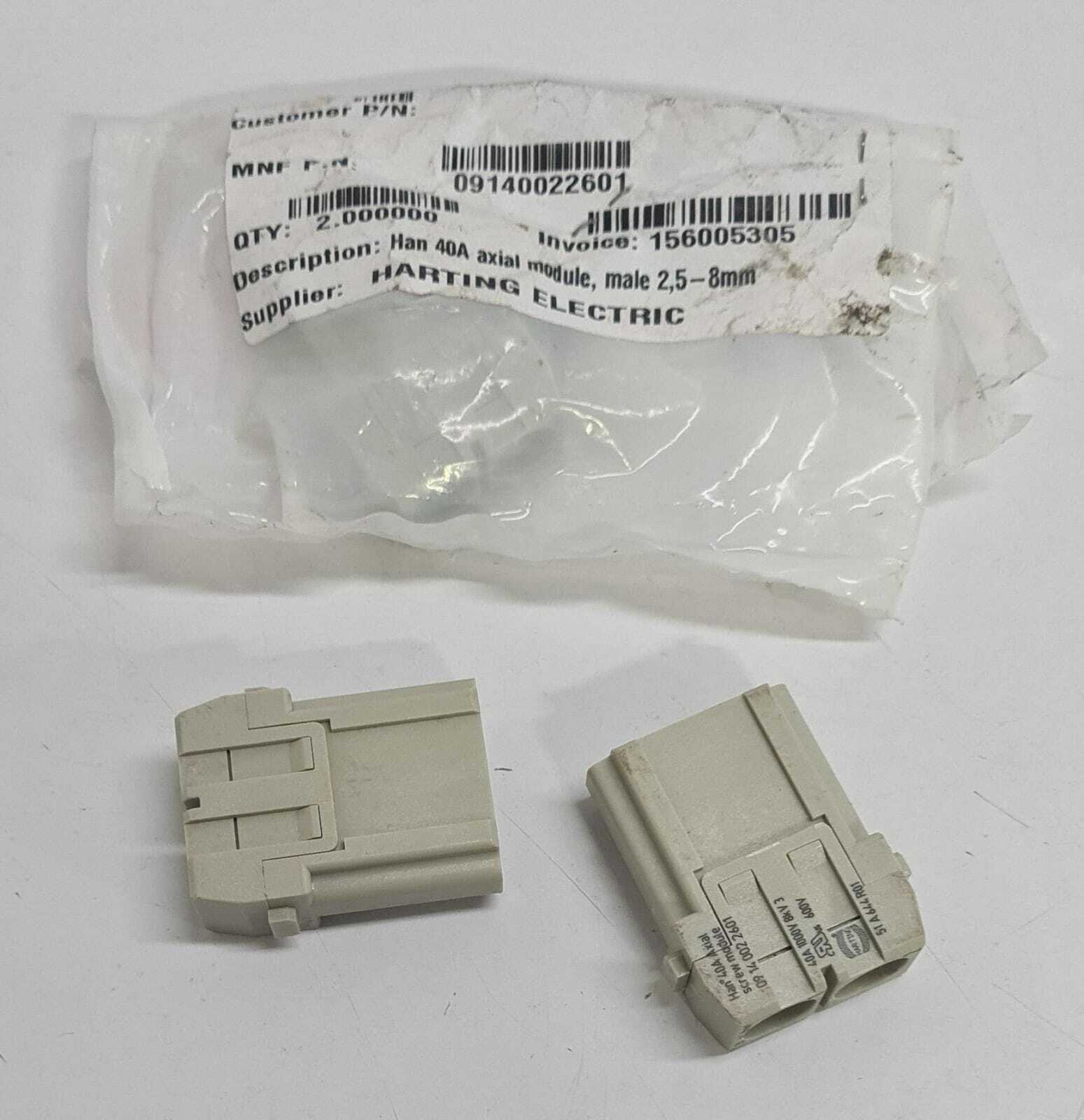 [LOT OF 3] HARTING Han 40 A Axial Screw Module 09140022601 Termination 51A644R01