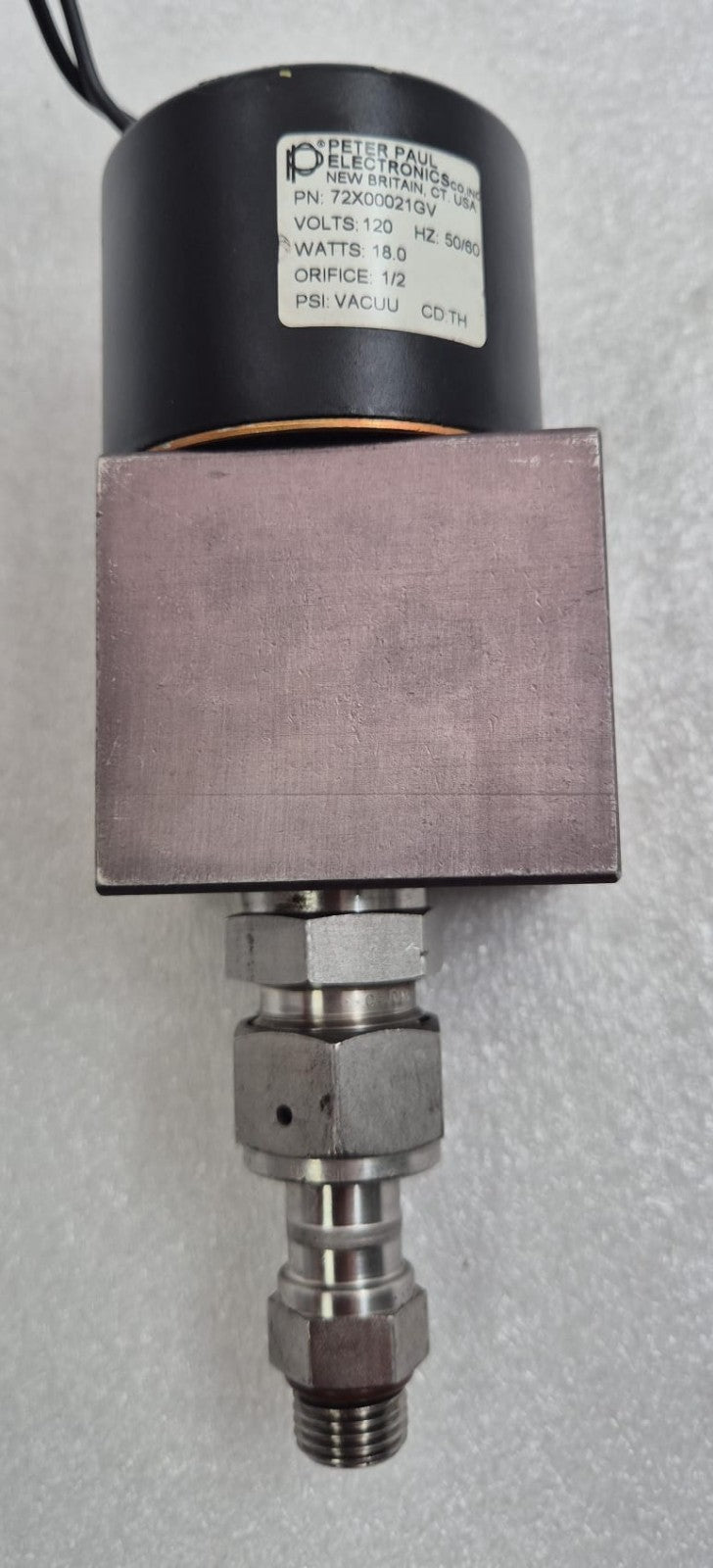 PETER PAUL 72X00021GV Oil Return Solenoid Valve 1/2 ORIFICE 120V 18W