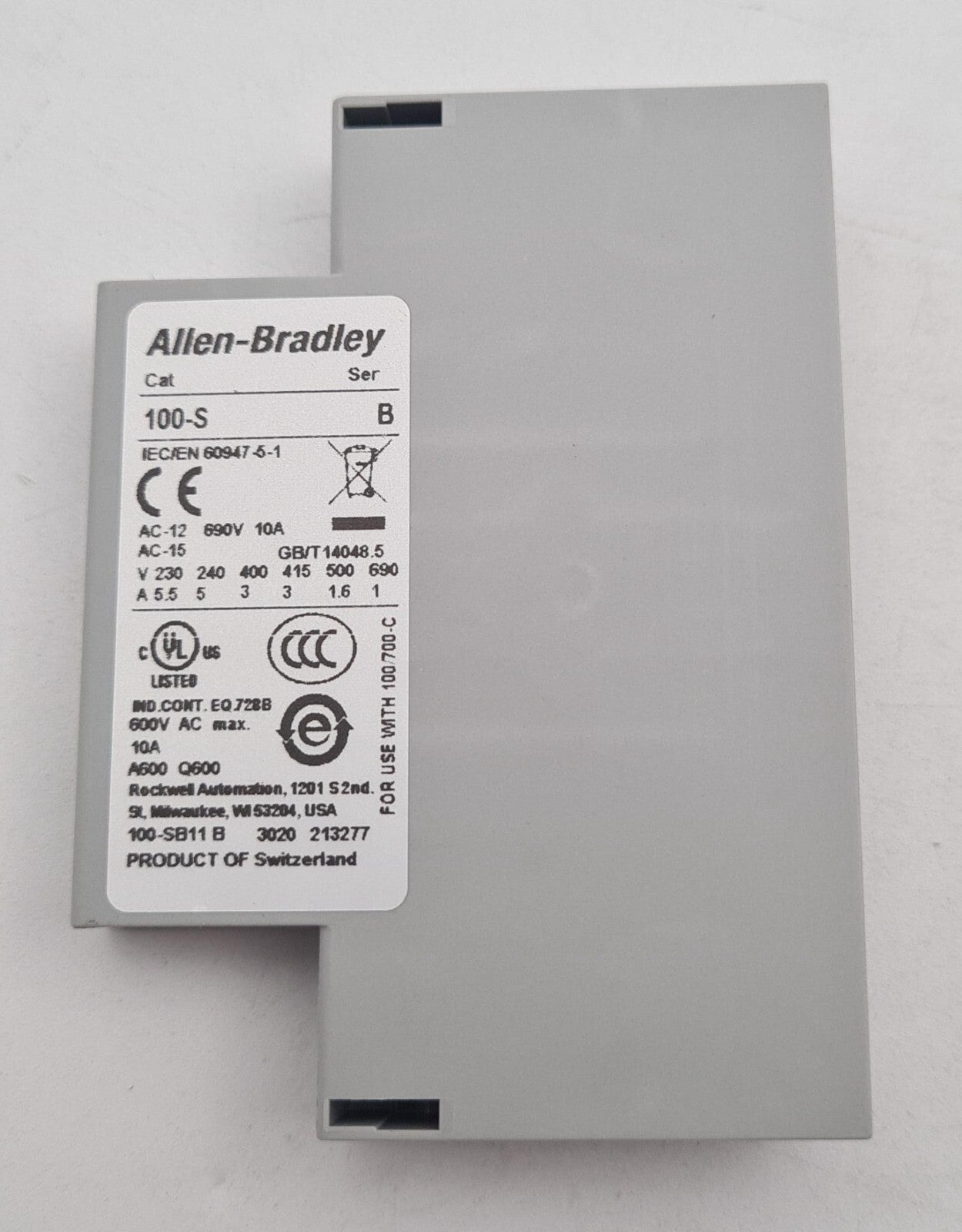 NEW - AB Allen-Bradley Bulletin 100 100-S B11 100-SB11 Auxiliary Contacts Block