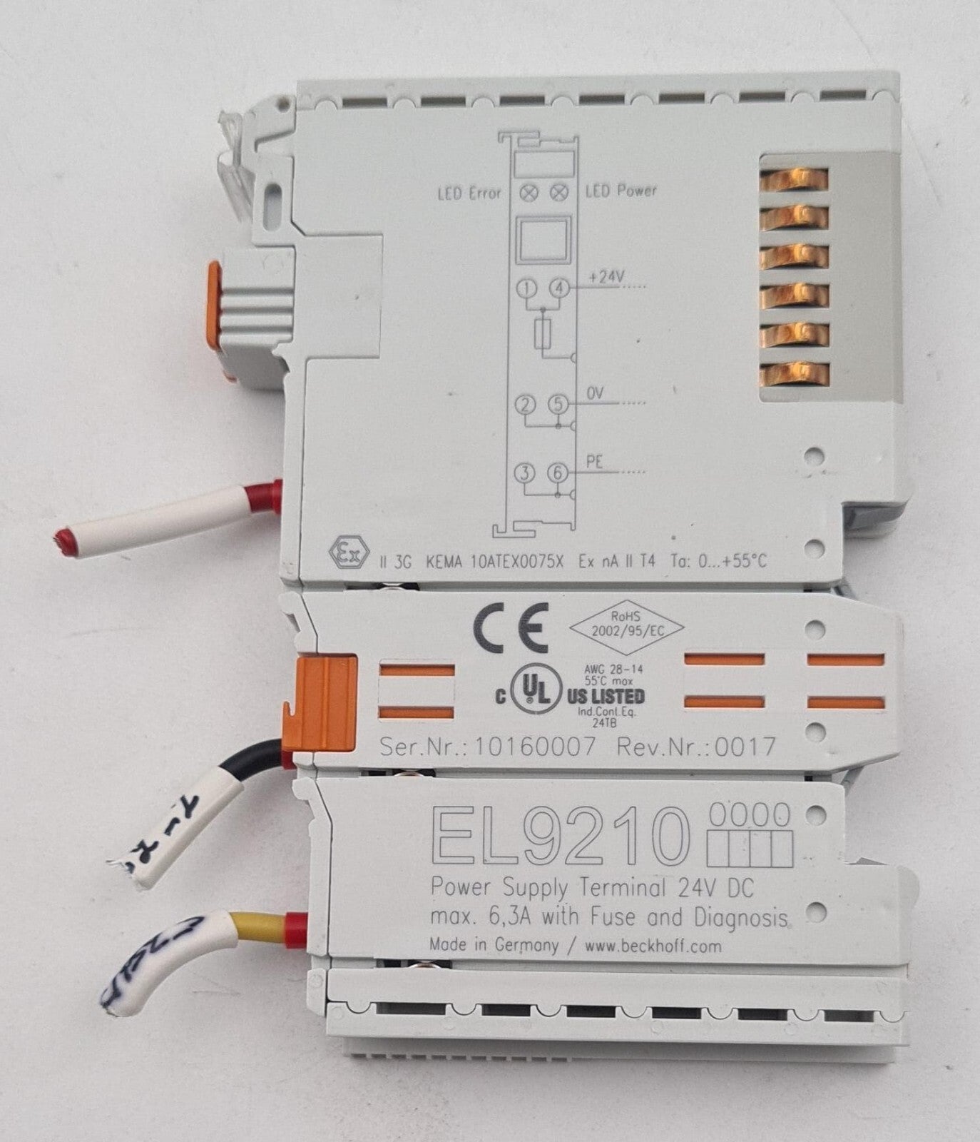 [LOT 2 PCS] BECKHOFF EL9210 PLC Module Power Supply Terminal 24 VDC