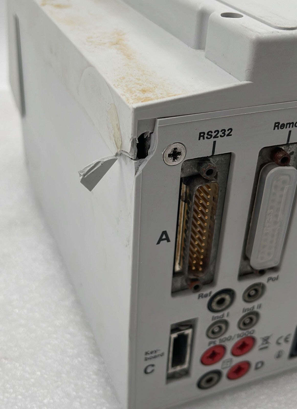 Titrino rear connection terminals close-up