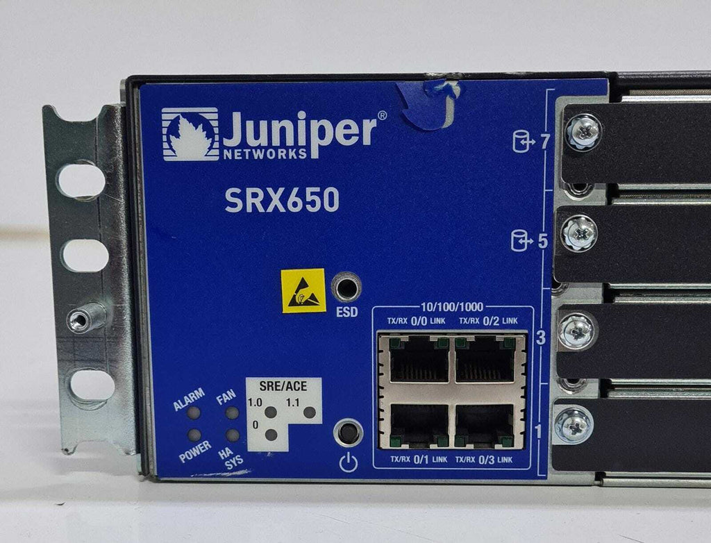 JUNIPER Networks SRX650 VPN Firewall Gateway W/ 16GigE SRX-GP-16GE & SRE6