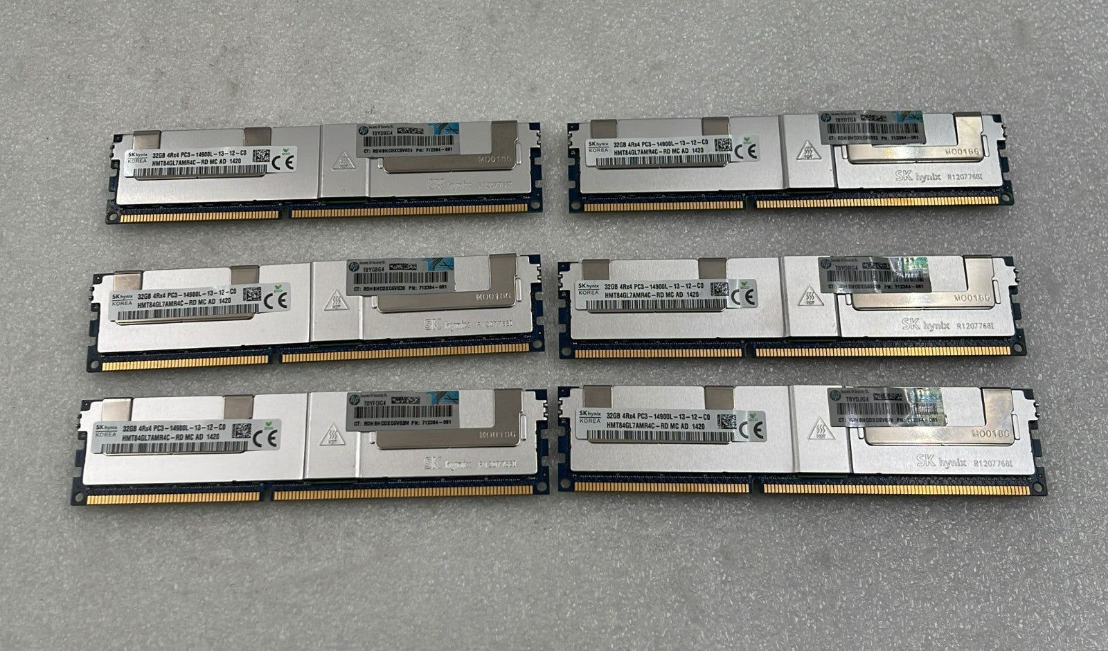 [LOT 6] SK Hynix 32GB 4Rx4 PC3-14900L HMT84GL7AMR4C-RD ECC REG Server RAM
