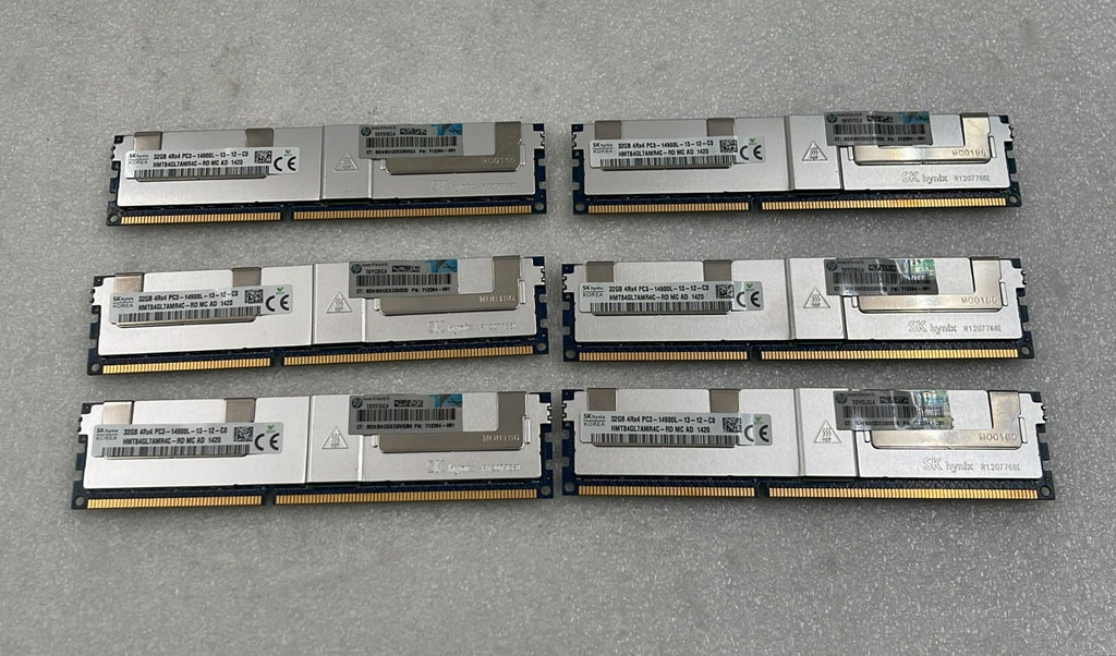 [LOT 6] SK Hynix 32GB 4Rx4 PC3-14900L HMT84GL7AMR4C-RD ECC REG Server RAM