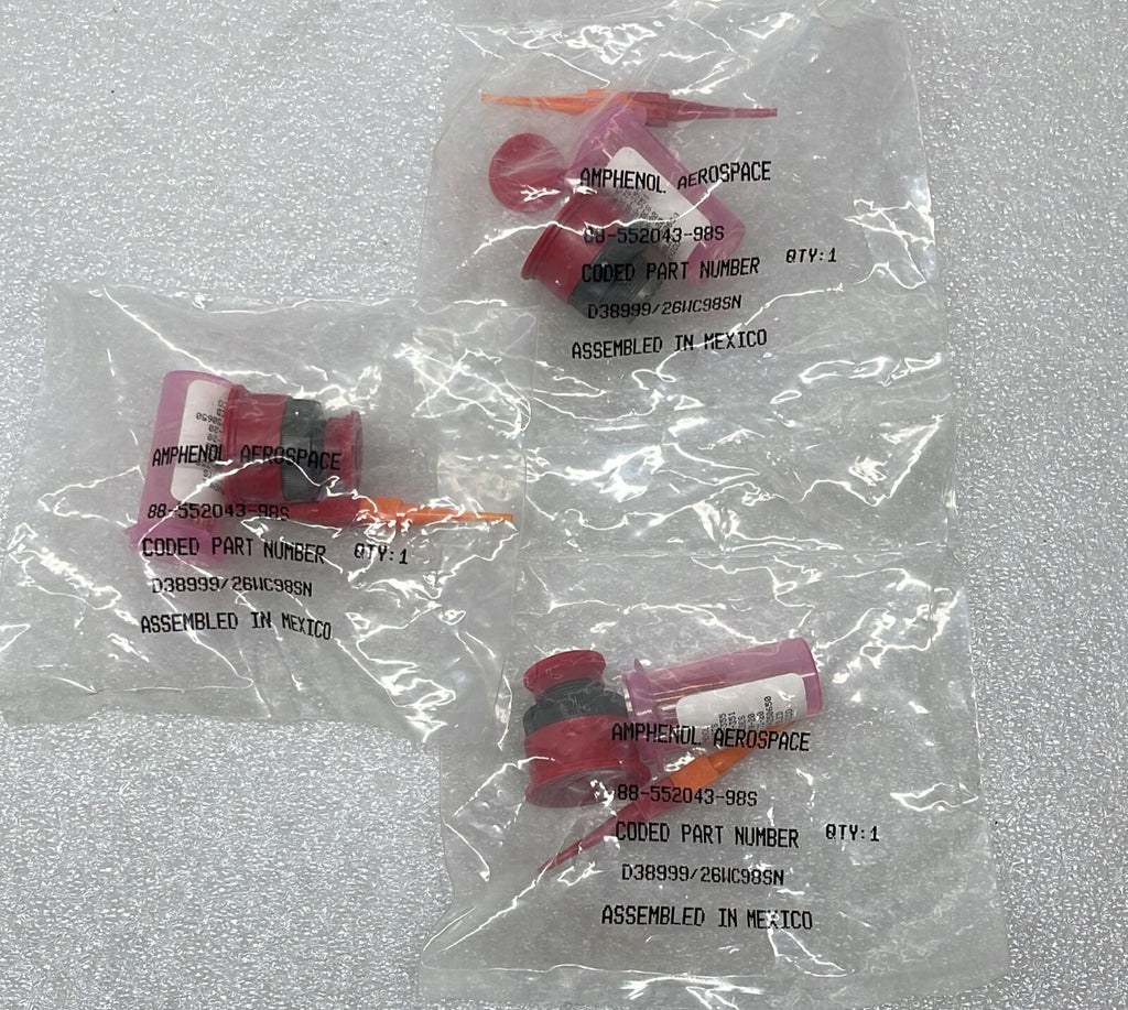 [LOT OF 3] NEW Sealed - Amphenol D38999/26WC98SN Circular Mil Spec Connector