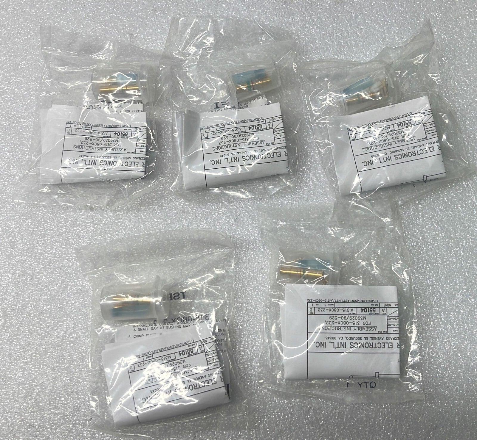 [LOT 5] NEW Sealed - TSEI Pin Socket 315-08CX-232  M39029/90-529