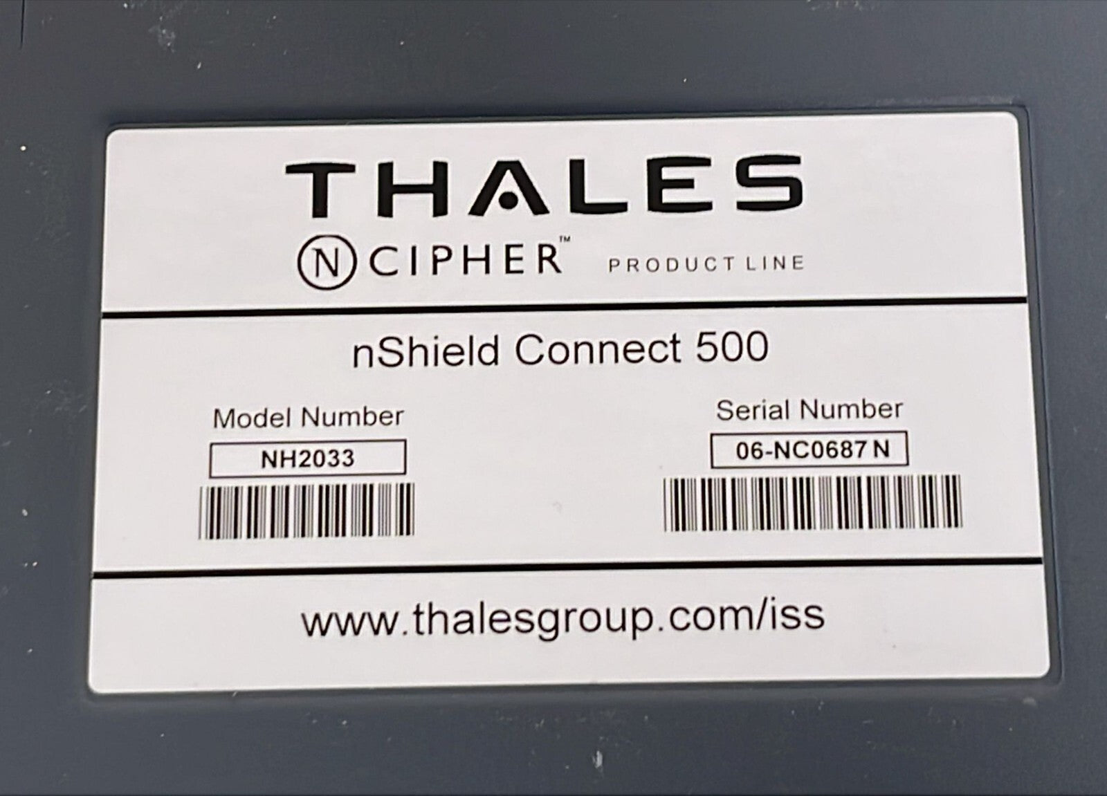 THALES CIPHER nShield Connect 500 NH2033 Manager Network Hardware Security