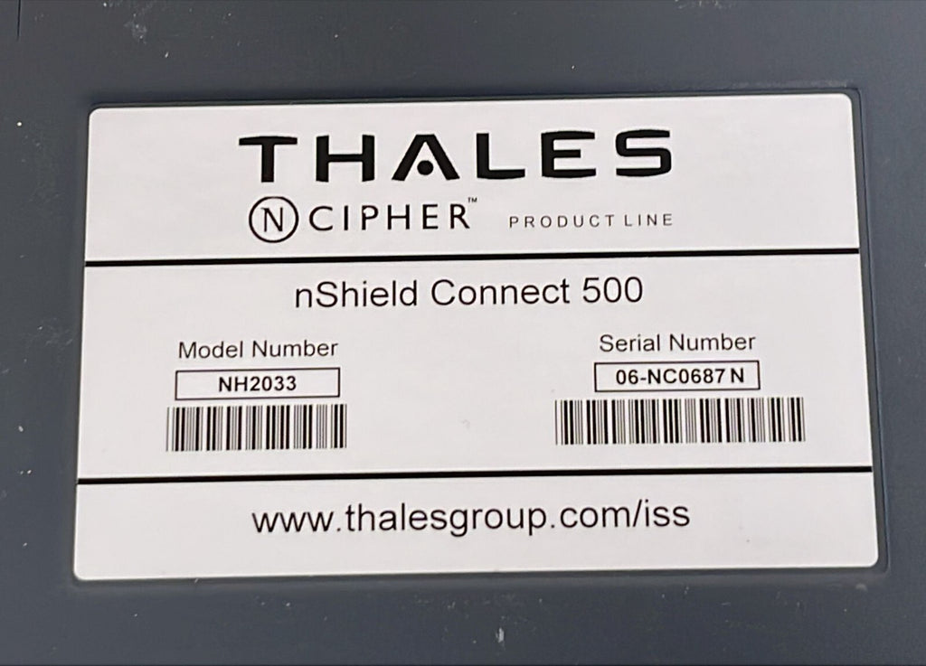 THALES CIPHER nShield Connect 500 NH2033 Manager Network Hardware Security