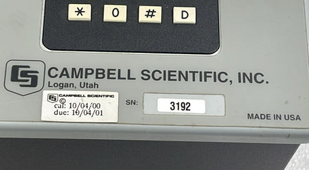 Campbell Scientific CR23X manufacturer label close-up