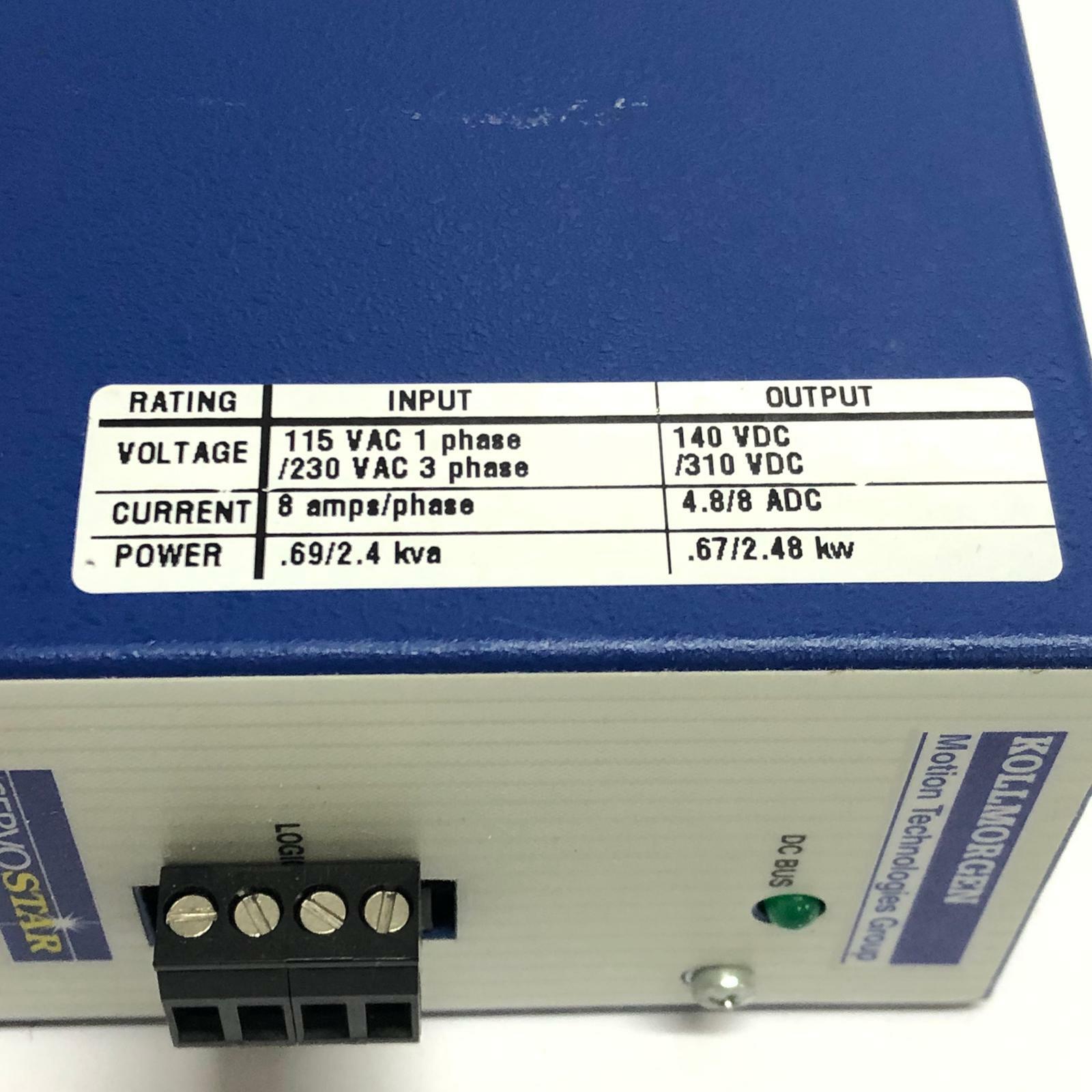 Kollmorgen Motion Technologies Group PA0800 Servostar Power Supply Input 2.4 kva
