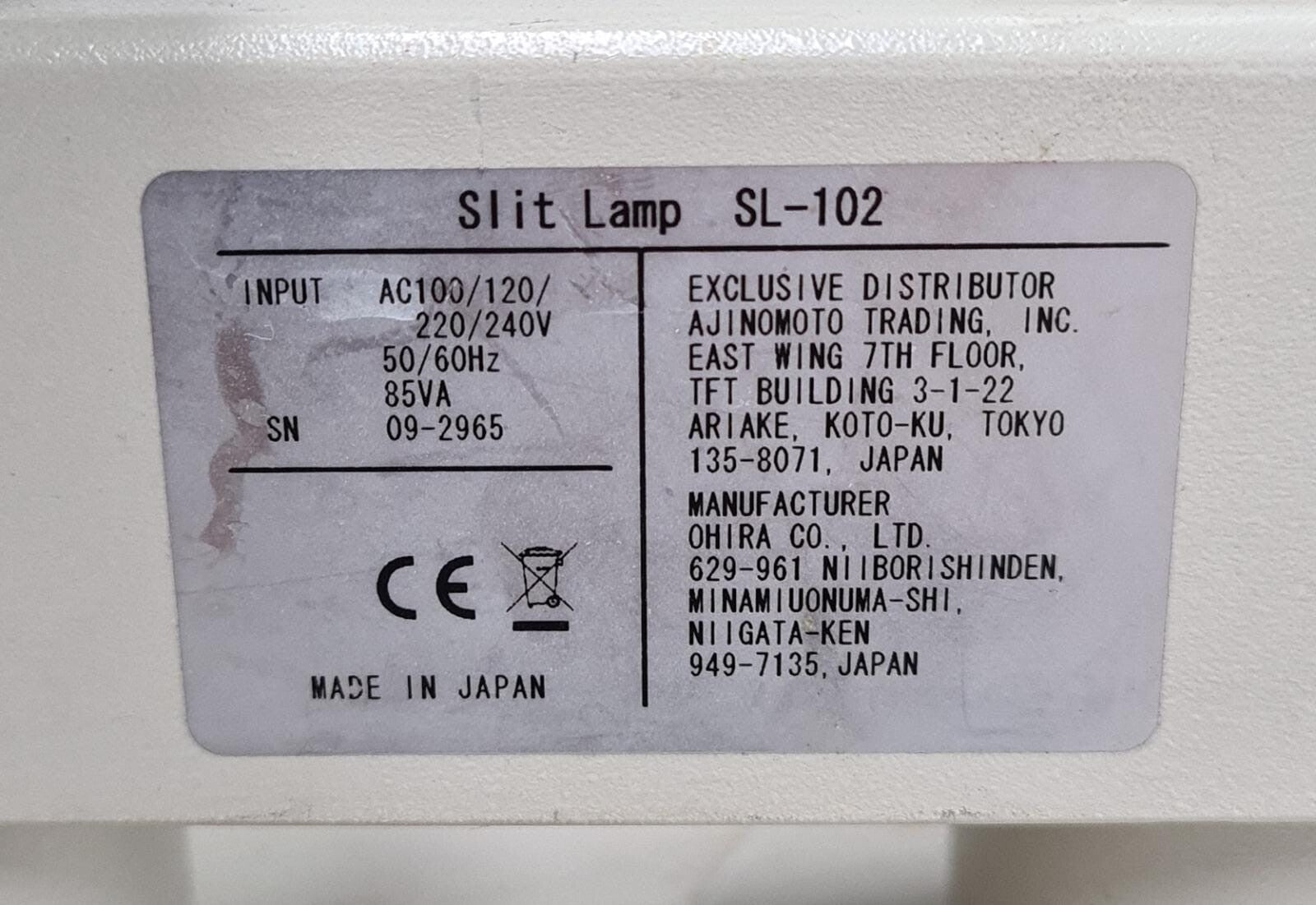SHIN-NIPPON Slit Lamp SL-102 Portable Handheld Microscope **AS-IS