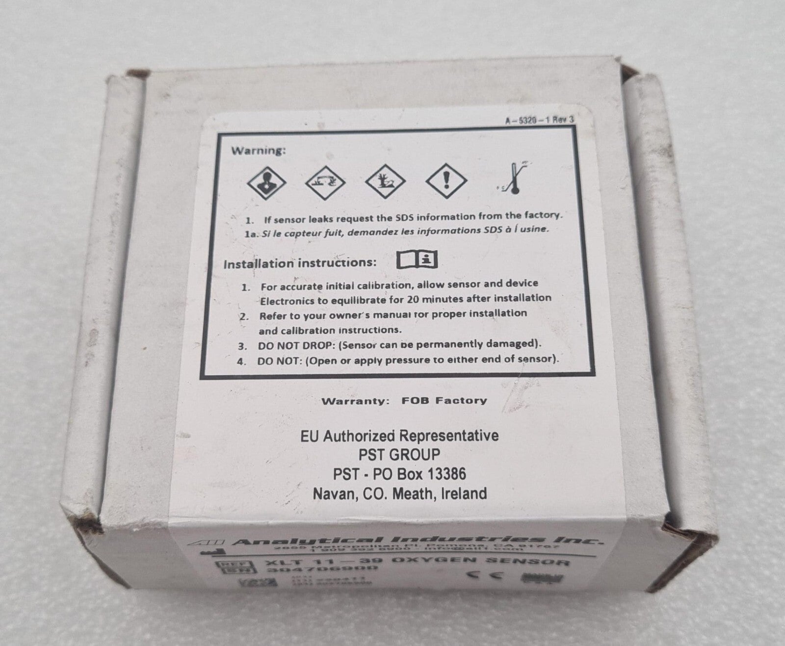 Analytical Industries  XLT 11-39 Oxygen O2 Sensor