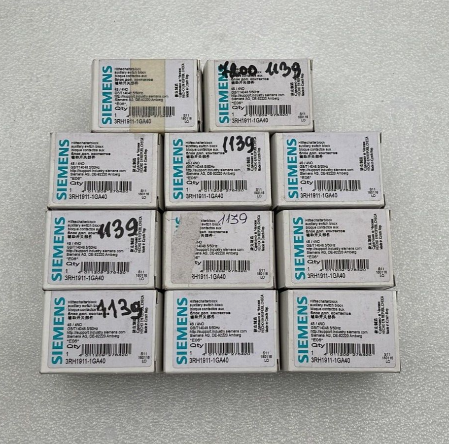[LOT OF 11] Siemens 3RH1911-1GA40 Auxiliary Contact Block
